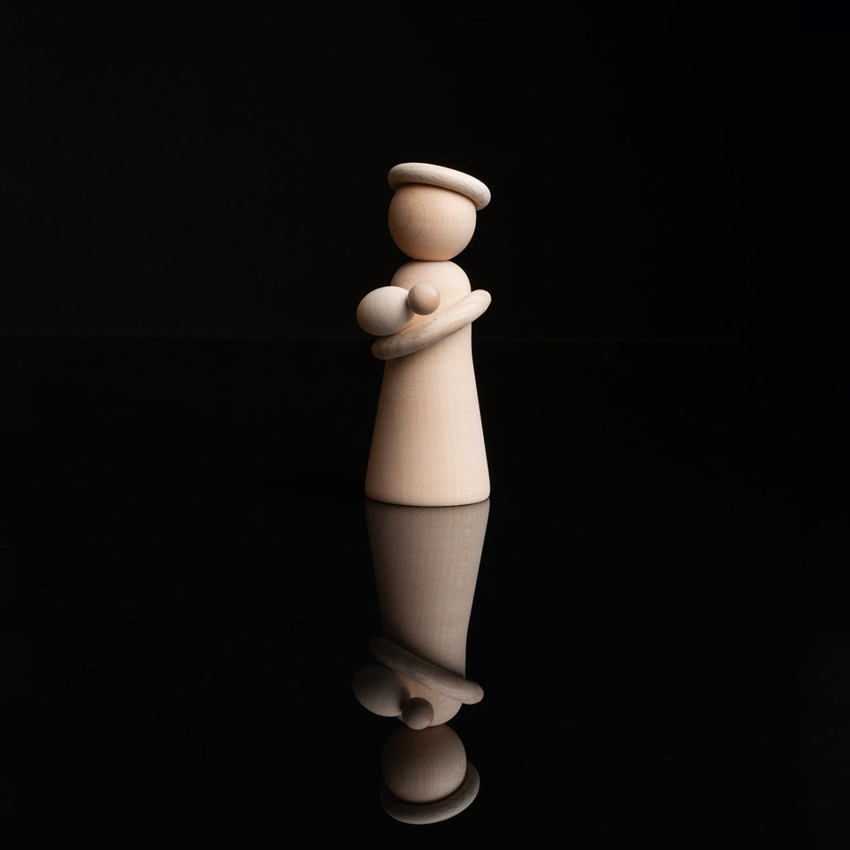 Maria-puufiguuri, 13 cm, lakattu puu