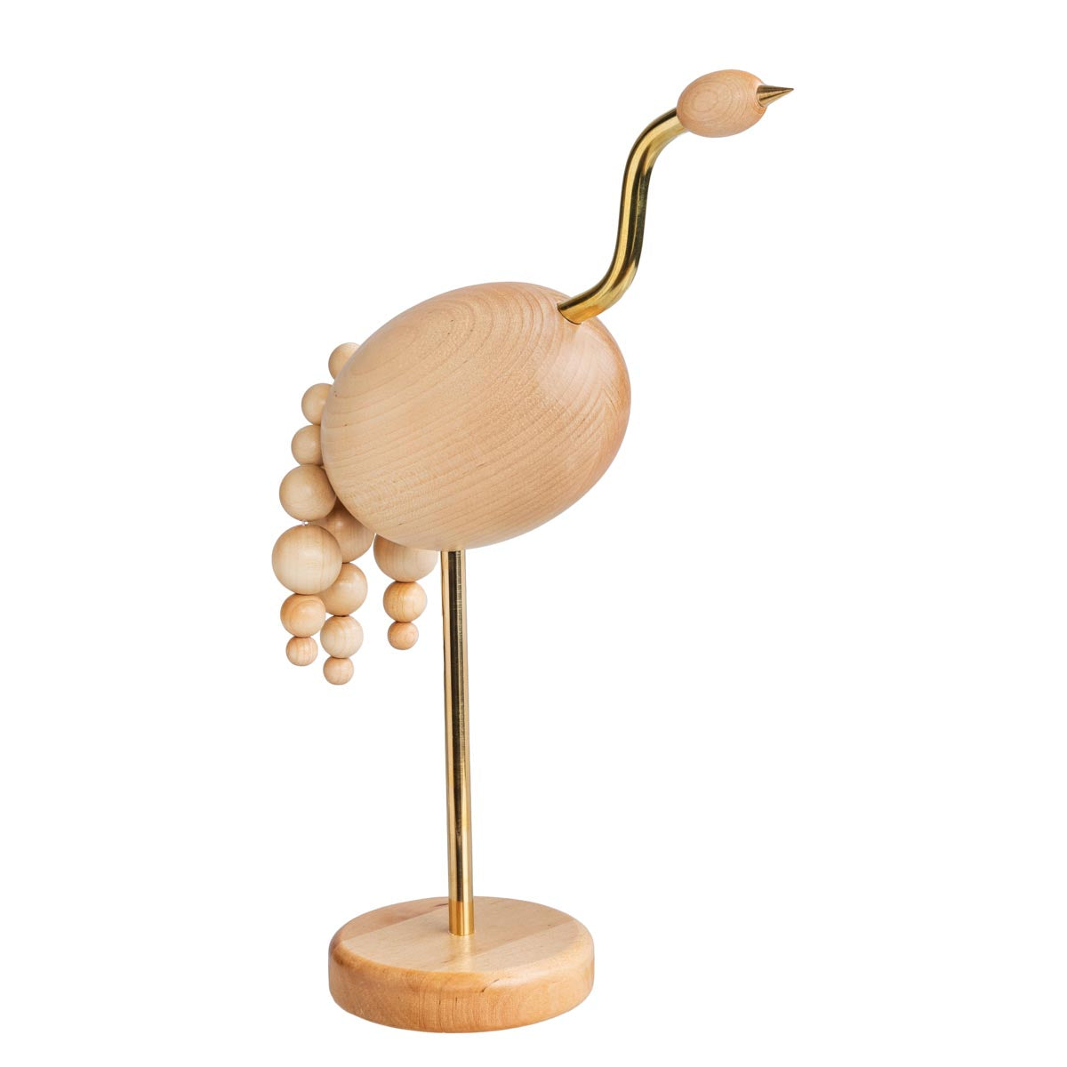 Kurki-veistos, 30 cm, lakattu puu
