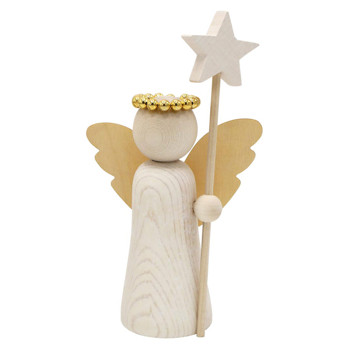 Enkeli Gabriel -puufiguuri, 16 cm, lakattu puu