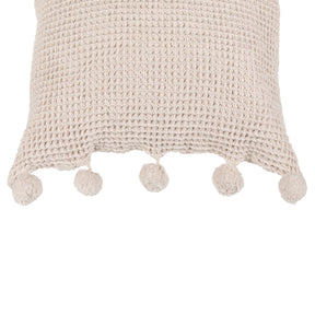 Pom pom-tyynynpäällinen, beige, 60 x 40 cm