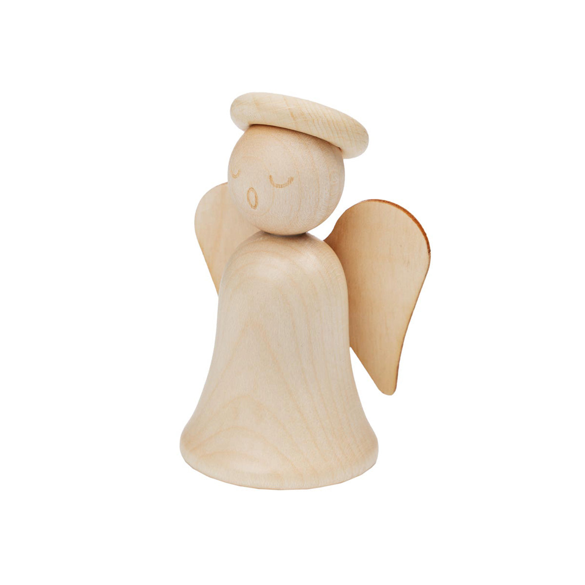 Pikkuenkeli-puufiguuri, 8 cm, lakattu puu