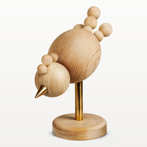 Kana-veistos, 20 cm, lakattu puu